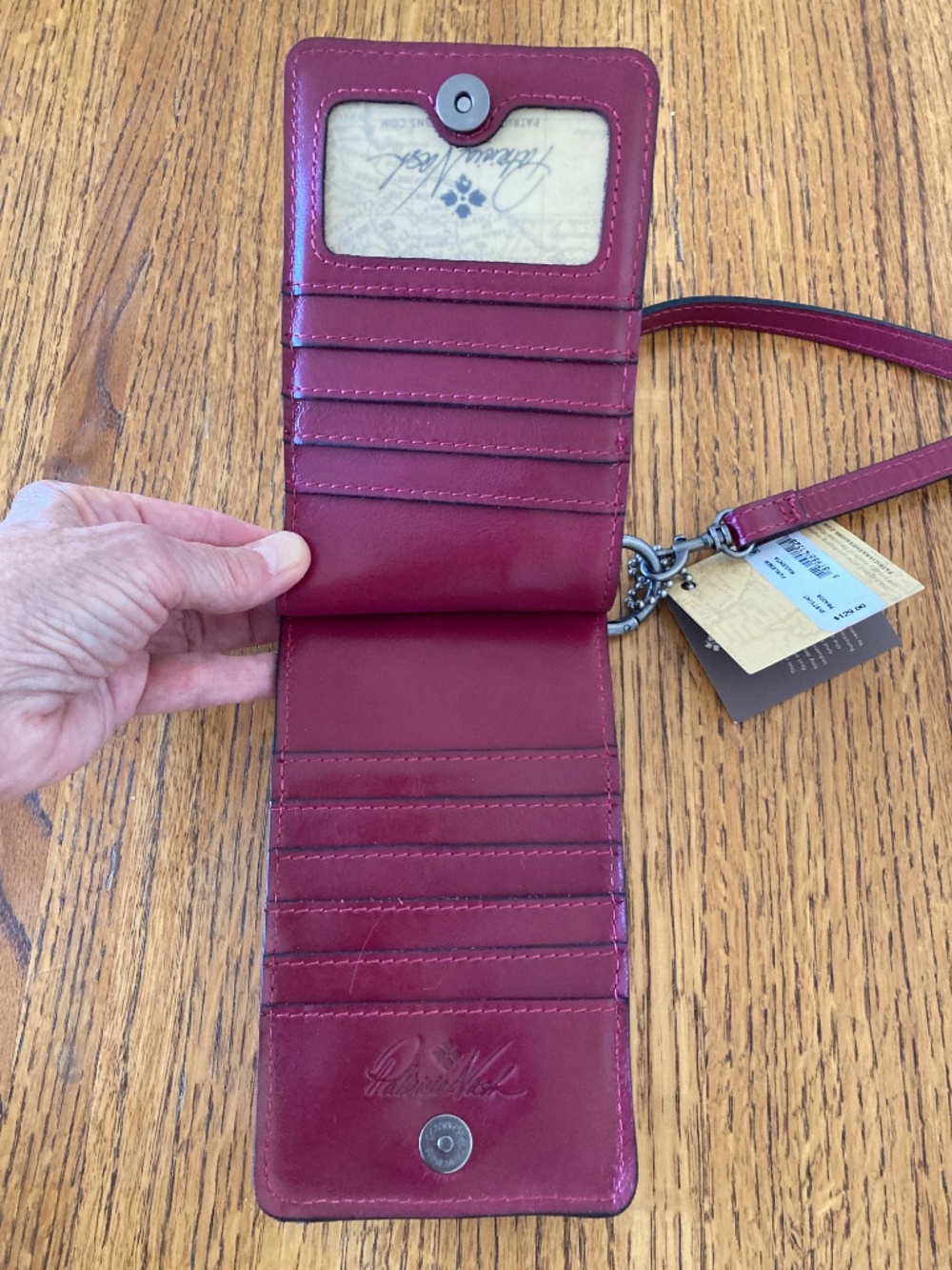 Patricia Nash “Farleigh” Magenta Leather Crossbody Bag - Picture 3 of 7
